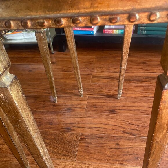 RARE Vintage Florentine Hollywood Regency Italian gold/gilt wood nesting tables - Picture 6 of 7